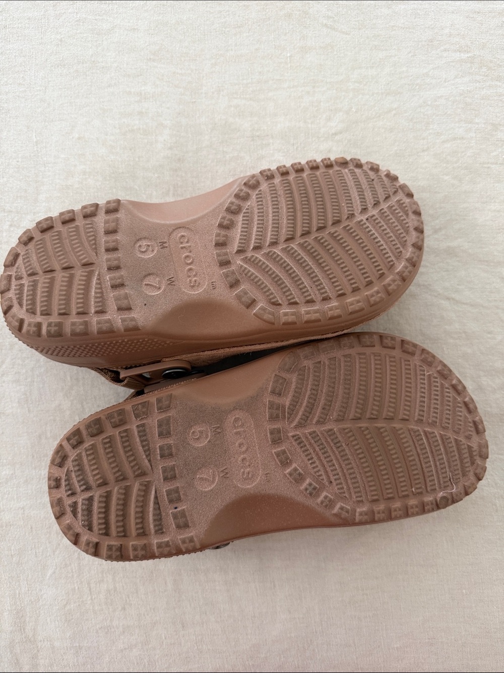 CROCS Women's Suede Platform Clogs in Light Brown - Picture 5 of 5